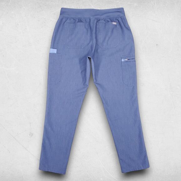 FIGS Yola Scrub Pants Women M Med Blue Cargo Drawstring Technical Workwear Nurse - Picture 3 of 9